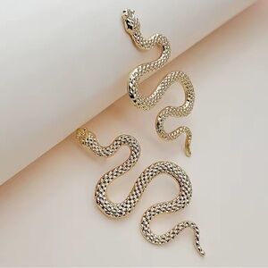 Anthropologie new!  serpent Snake gold Earrings